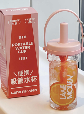 览萌吸管杯大容量水杯女高颜值便携运动随行杯泡茶杯便携2026新款