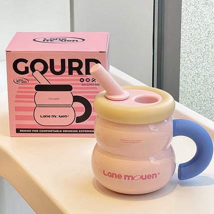 览萌保温杯高颜值女办公室桌面吸管杯水杯子生日礼物便携2026新款