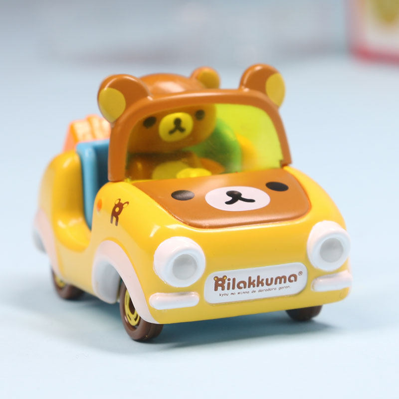 TOMY RILAKKUMA 귀여운 자동차 모델 장난감 빌딩 블록 자동차 어린이 자동차 장식품 합금 자동차 모델 선물