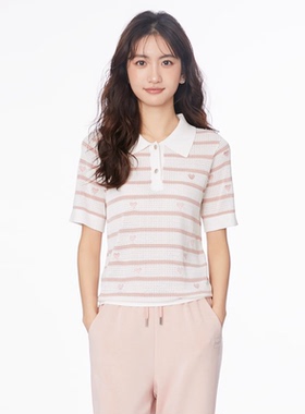 风迪品牌新款镂空针织立领短袖薄款毛衫修身衬衣短款上衣1C25608