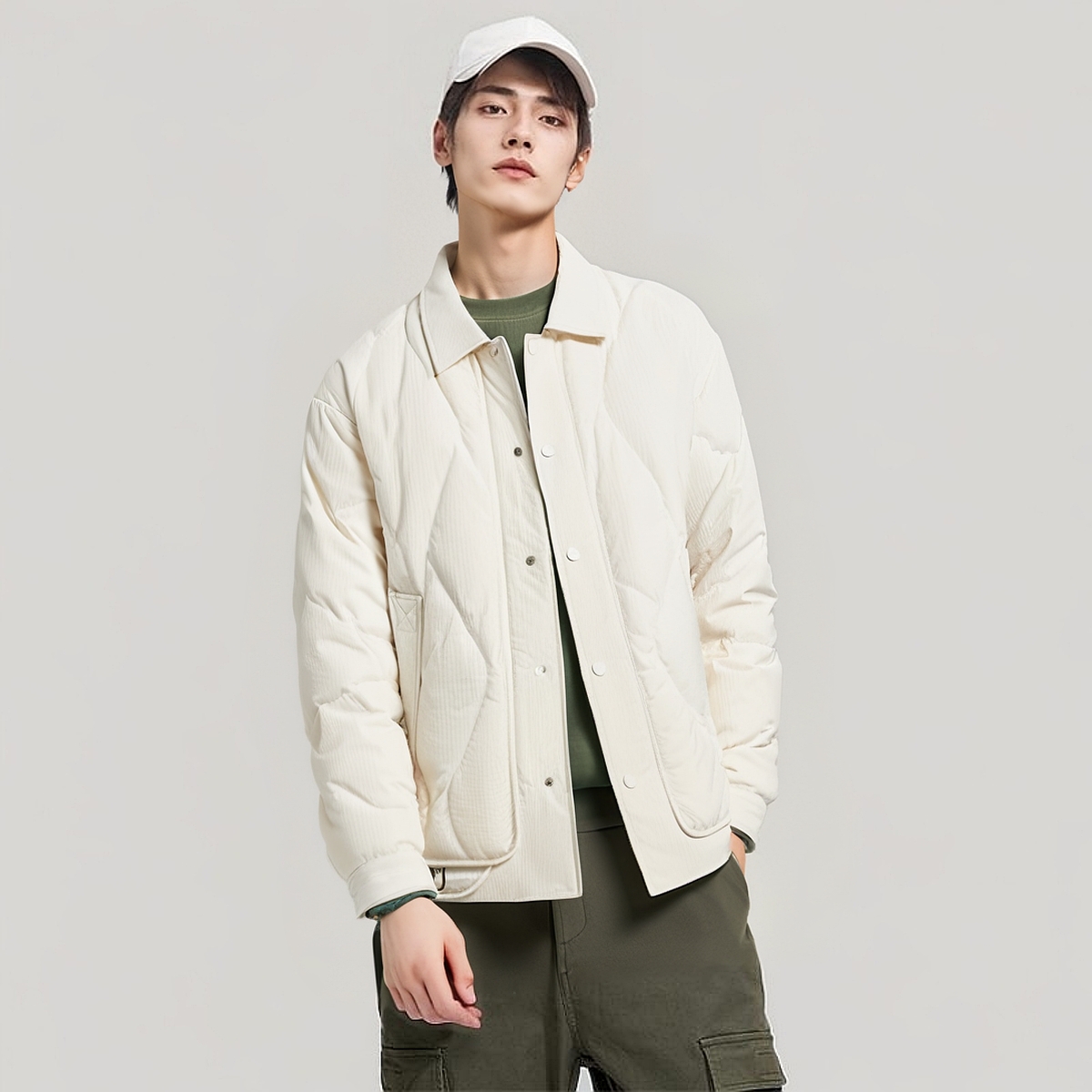 IRA90绒轻薄羽绒服短款修身