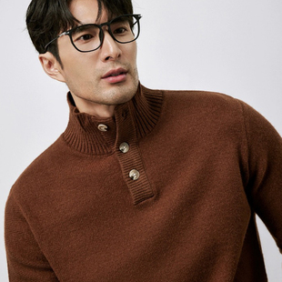 IRA英伦风立领针织衫毛衣男保暖百搭毛衣休闲针织衫秋冬新款