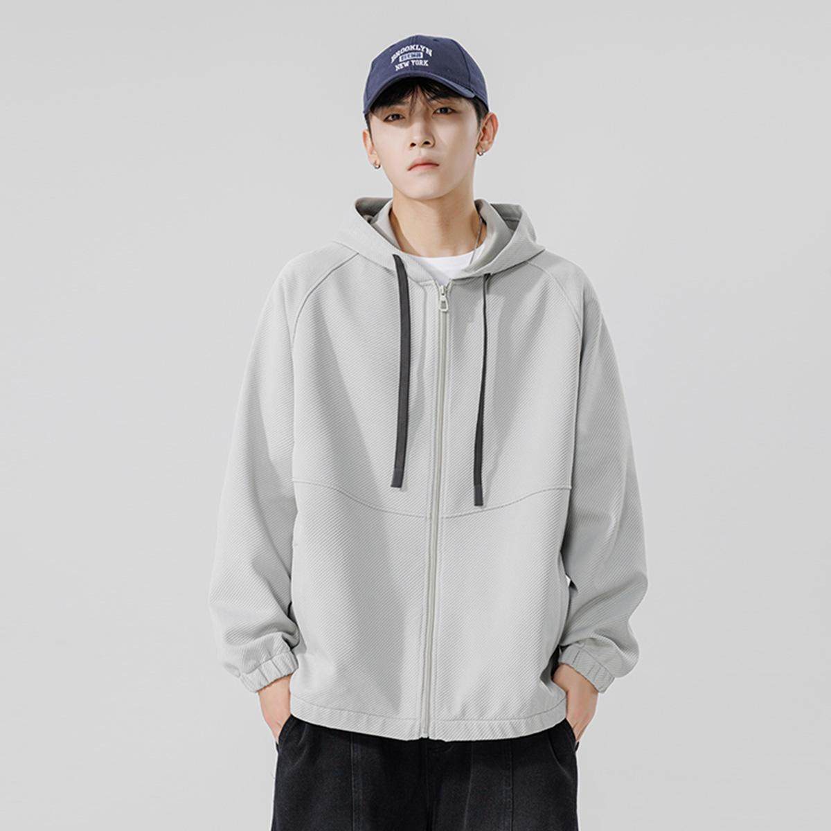 IRA2026春季新款休闲简约时尚开衫运动连帽卫衣男士宽松外套上衣