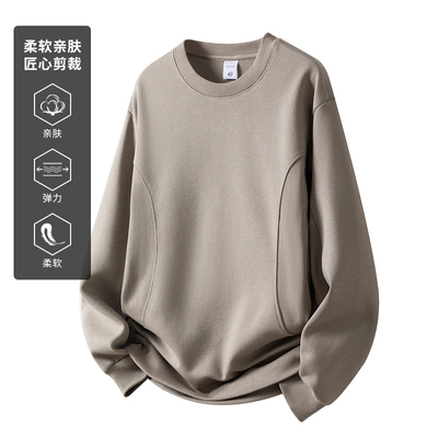 IRA春季男款纯色圆领套头卫衣