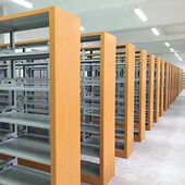 图书馆书架钢制档案资料架学校阅览室家用书籍馆加厚单双面铁书架