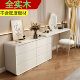 全实木烤漆奶油风梳妆台斗柜一体可伸缩化妆桌简约卧室网红化妆台