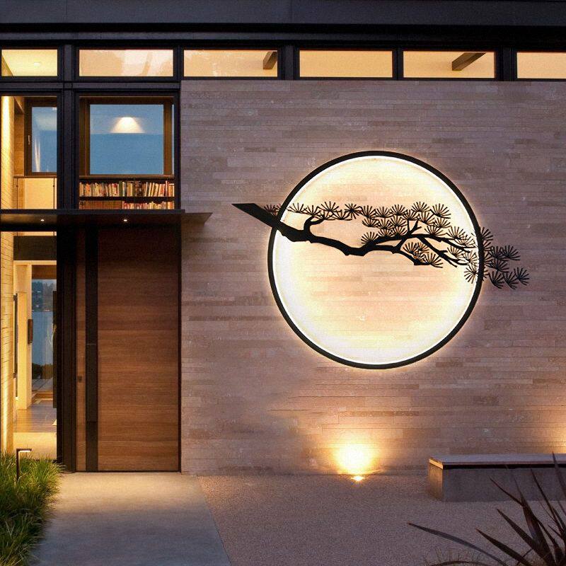 户外新中式防水壁灯庭院园林背景墙景观灯别墅院子围墙室外装饰灯