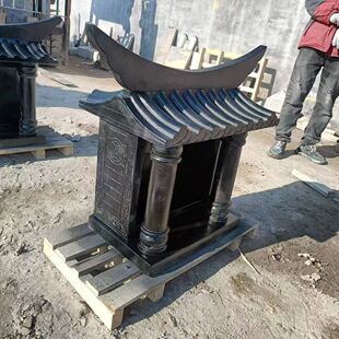 石雕土地庙土地公青石户外石头小庙山神庙财神庙家用神龛房子供奉