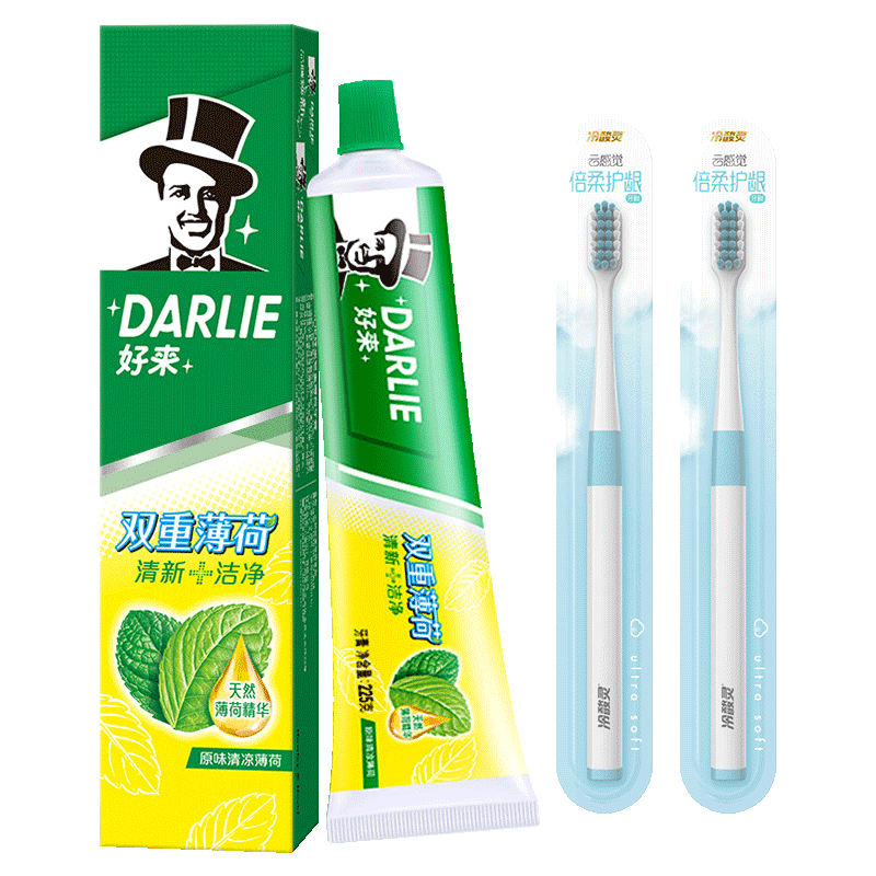 好来双重薄荷套装清新口气牙膏
