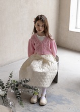 2021春秋女童粉色兔毛兔绒长袖针织单排扣纯色甜美外套洋气毛衣