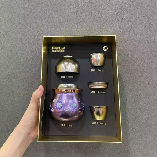 mully摩利纯钛旅行茶具一壶三杯