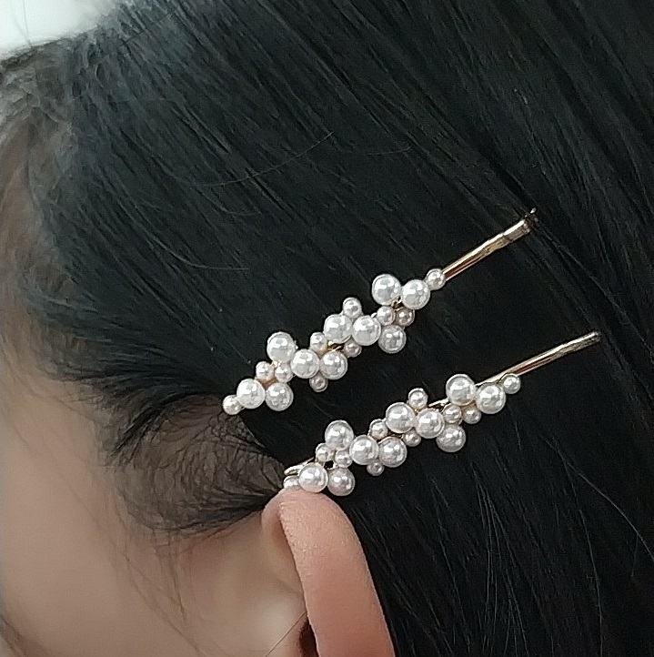 韩国网红少女风侧边珍珠发夹