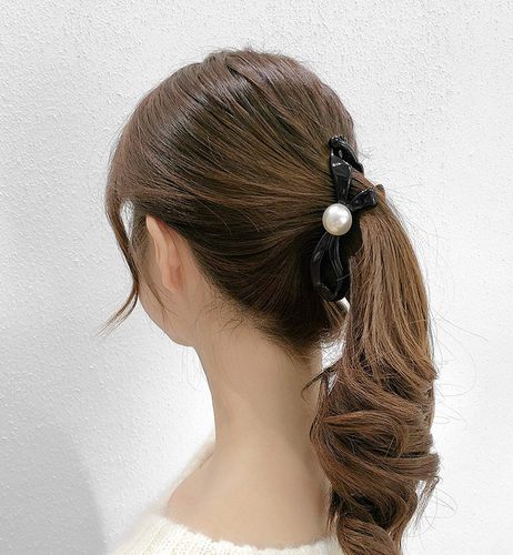 珍珠香蕉夹竖夹马尾发夹