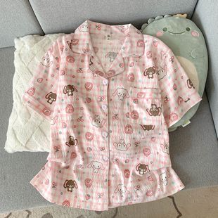 helloKitty春秋季长袖冰雪丝睡衣女款夏季天短袖高级感家居服套装