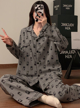 睡衣女款2025新款TK猫春秋季长袖初高中大学生家居服大码外穿套装