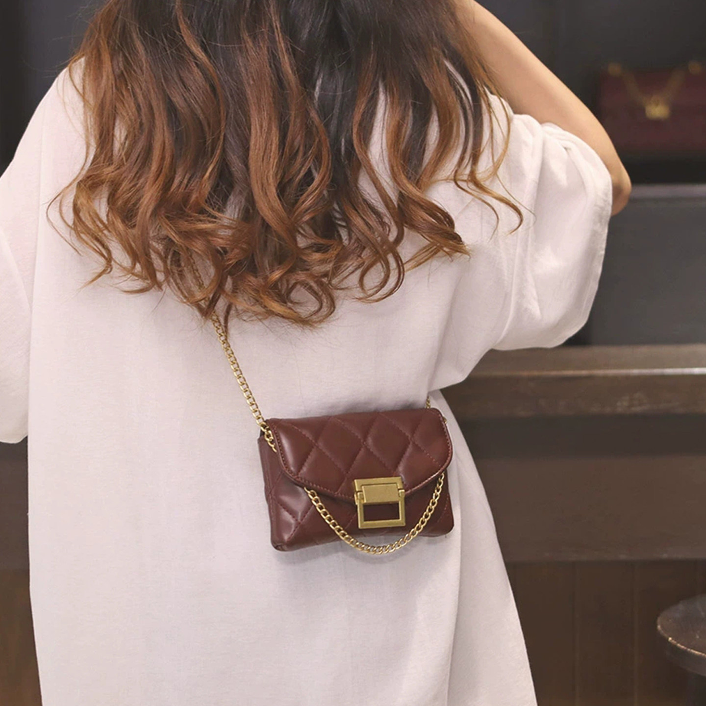 超火小方包包女2025新款时尚休闲夏季菱格链条高级感小众单肩斜挎,箱包皮具/热销女包/男包,小方包,淘宝优惠券,粉丝福利购,淘宝优惠卷