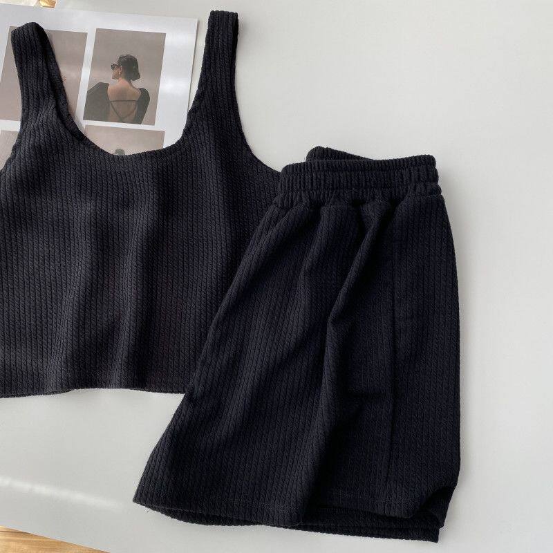 PIJAMAS FEMININO 수트 + 반바지 캐주얼 라운지웨어 잠옷