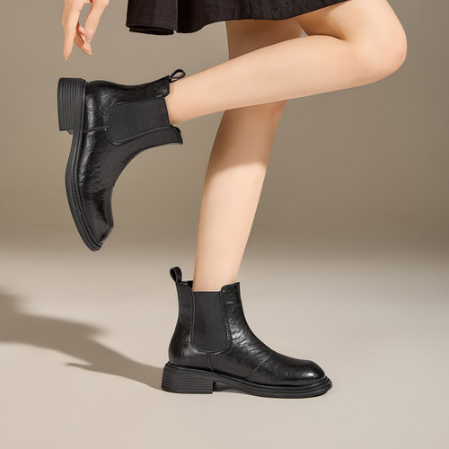 exull/依思Q2025秋冬新款短靴女切尔西靴美拉德马丁靴厚底踝靴