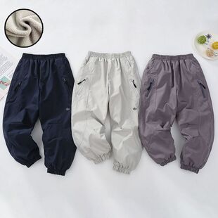 儿童男童冬裤子加绒2026新款冲锋裤春秋款运动长裤休闲保暖中大童