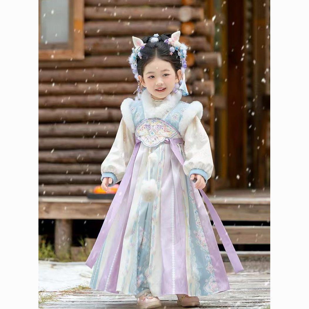 汉服女童冬款加绒儿童拜