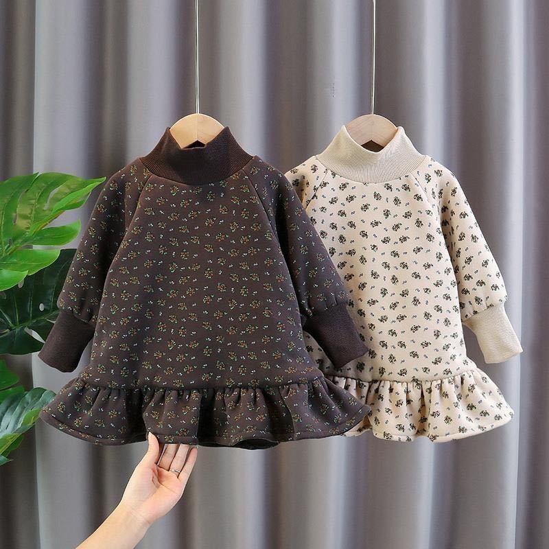 小童女童秋冬卫衣裙韩版加绒连衣裙潮穿搭服装穿的宝宝一岁帅气官