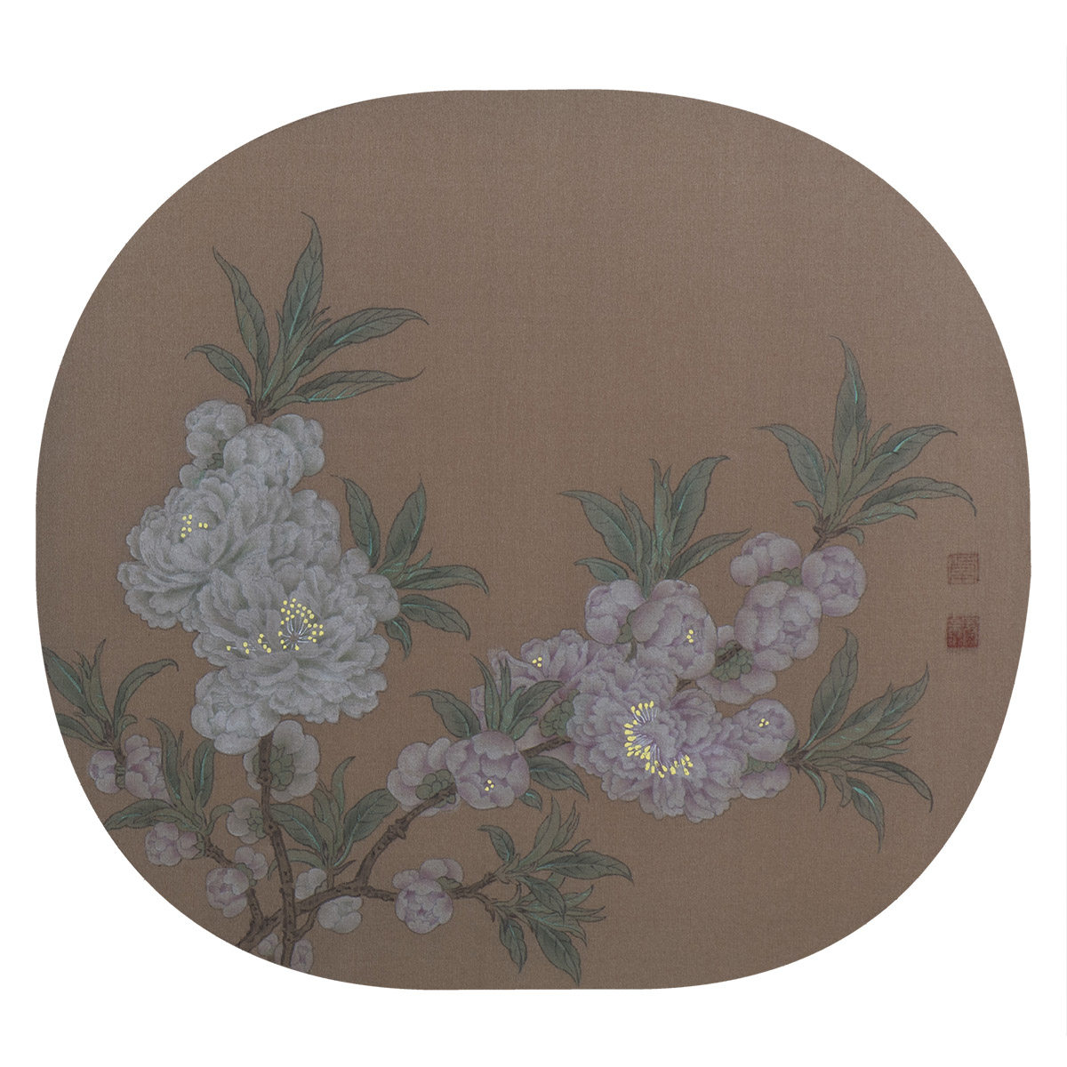 纯手绘国画工笔画字画碧桃图宋画艺术品古风书房卧室客厅装饰画