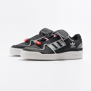 PLUS潮流复古低帮魔术贴休闲鞋 FORUM FY5225 女鞋 ADIDAS三叶草板鞋