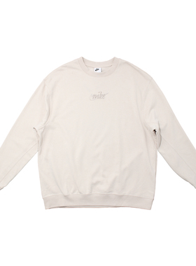 NIKE耐克潮流休闲男装圆领刺绣宽松套头衫LOGO运动卫衣DR7836-104