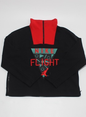 M码NIKE耐克潮流女装JORDAN半拉链保暖套头衫运动卫衣DO4157-010