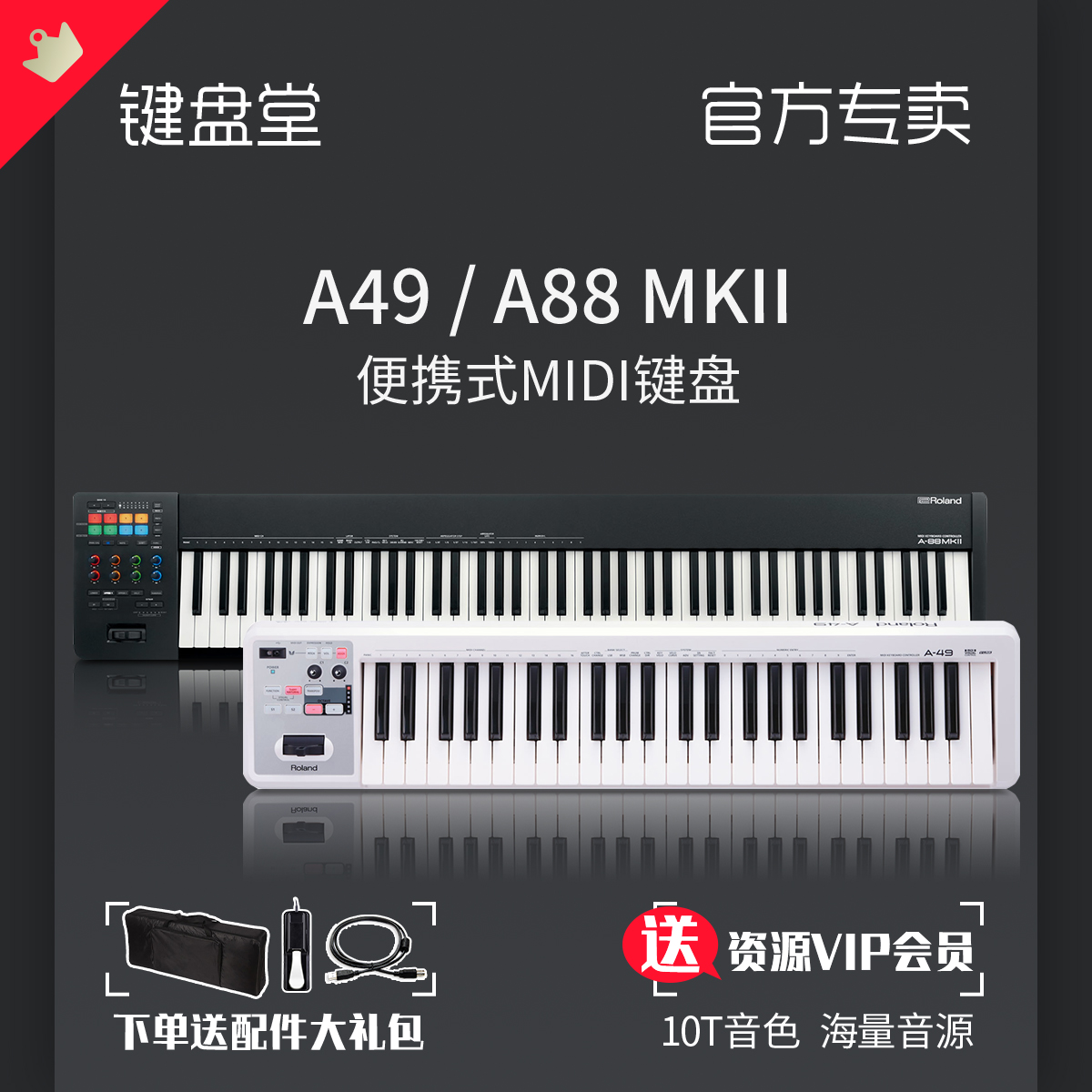 ROLAND罗兰A49 A88 A-49/88 IPAD可用49/88键编曲MIDI键盘控制器 乐器/吉他/钢琴/配件 MIDI键盘 原图主图