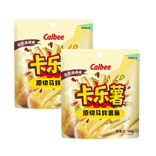 【顺手买一件】Calbee卡乐薯淡盐味薯条40g好吃酥脆小吃膨化零食
