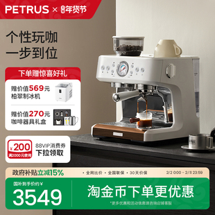 【制冰机玩咖套装】柏翠PE3899双锅炉意式浓缩咖啡机半自动家用