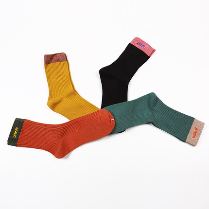 宝路易棉质透气时尚中筒袜舒适针织拼接轻奢女士百搭3060803X