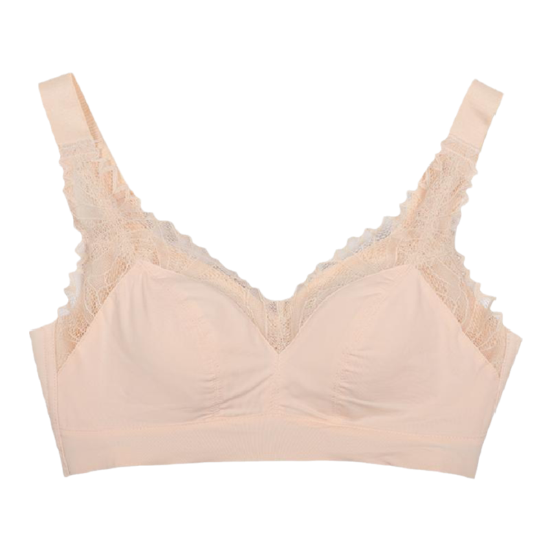 宝路易女士宽肩带可调节薄杯海绵可拆宽侧边无钢圈文胸胸罩