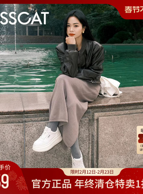 [明星同款]KISSCAT接吻猫秋季新款厚底增高小白鞋女运动休闲鞋