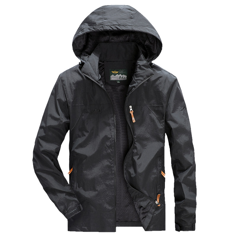 秋季中年男士夹克户外休闲冲锋衣中老年人爸爸外套男春秋薄款风衣