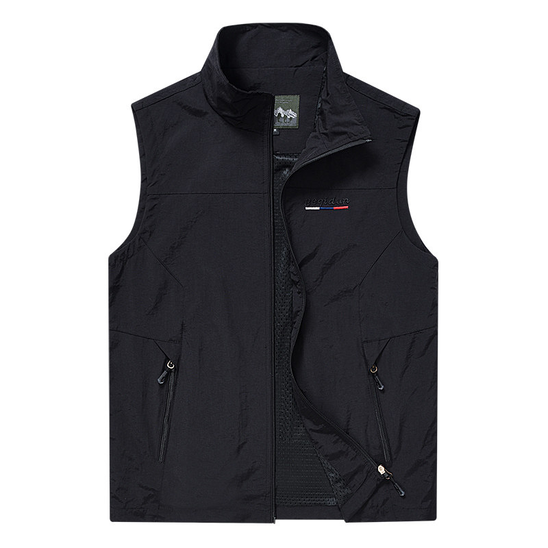 男士马甲春秋季中老年衣服坎肩钓鱼背心大码宽松无袖马夹加绒外套