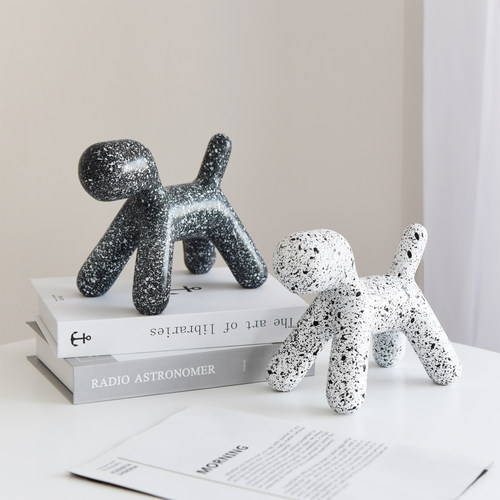 北欧现代抽象创意艺术软装饰品样板房间客厅玄关书柜架桌面狗摆件