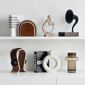 现代轻奢高级感样板间软装 饰品工艺摆件客厅书柜小众中古艺术摆设