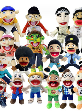 跨境杰夫手偶玩具搞怪男孩布偶亚马逊热卖jeffy玩偶毛绒玩具现货