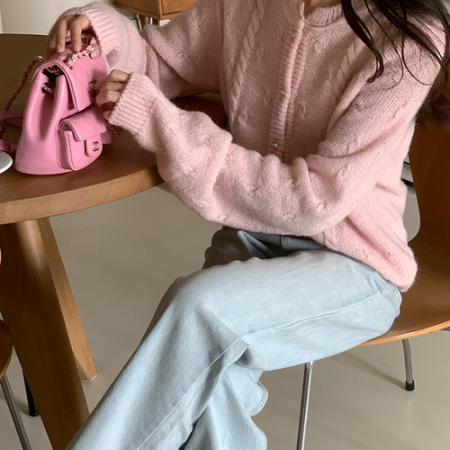 三0124韩国官网CRKO-o46376女针织衫新款端庄直邮魅力甜美舒适