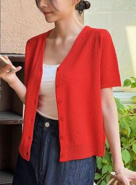 六0719韩国正品purplia-46863 针织衫区简洁夏款个性新款复古直邮