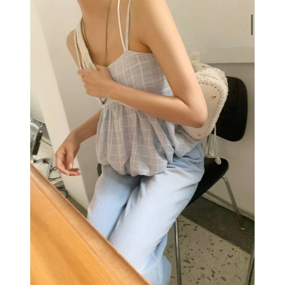 九0710韩国东大门背心区ANNIV-8580219复古纯色别致正品欧美夏款