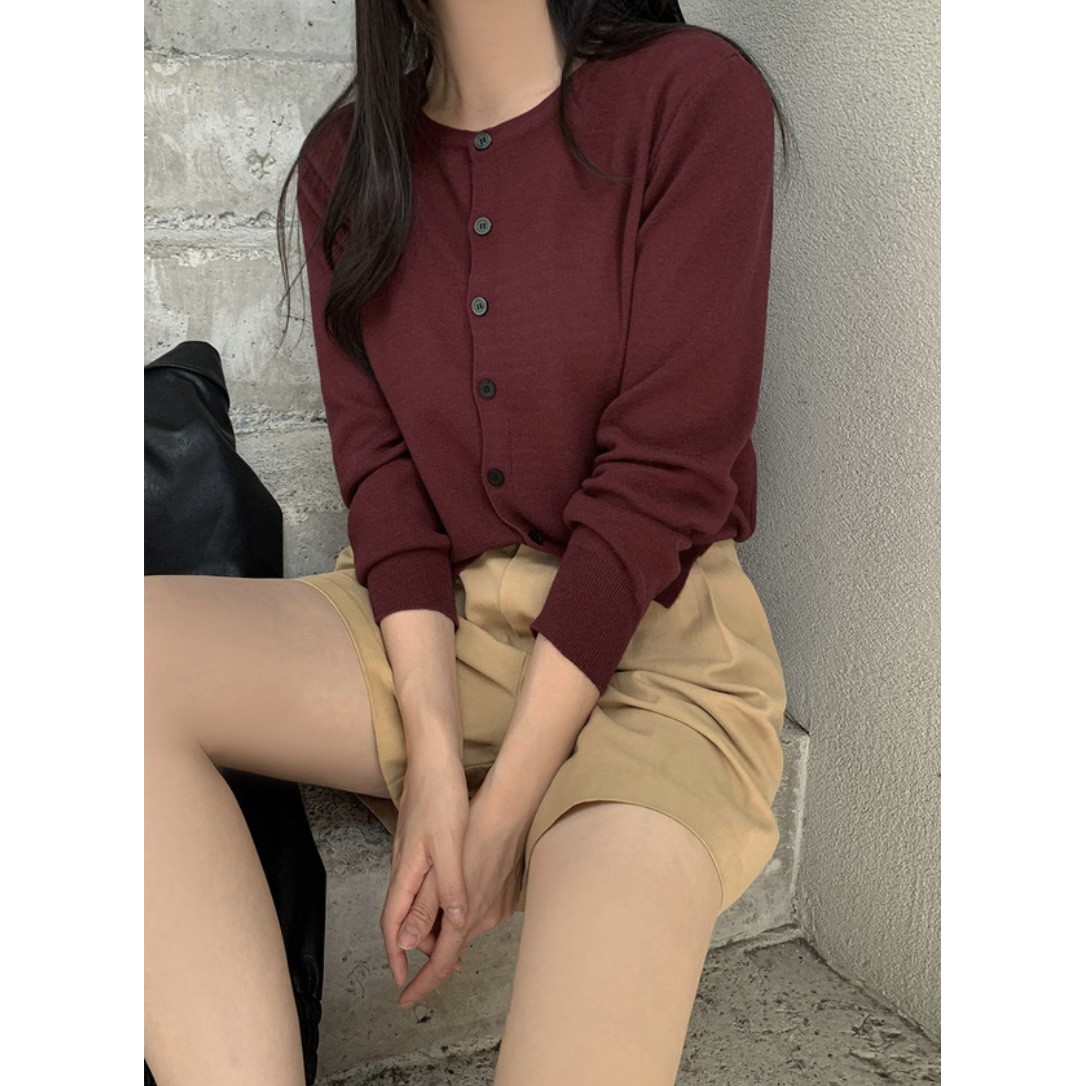 八1113韩国东大门运动户外针织衫区4491207通勤独特纯色端庄正品