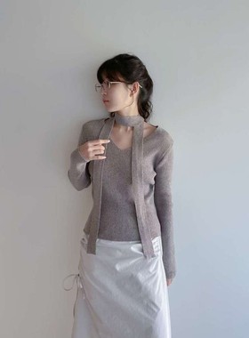 九1018韩国东大门针织衫区Murmuring-8673606流行通勤经典纯色