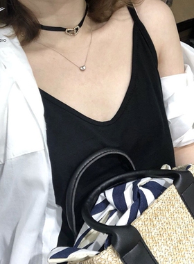 JHEPAN s925纯银相思豆项链简约小银豆锁骨链 ins网红气质女7864