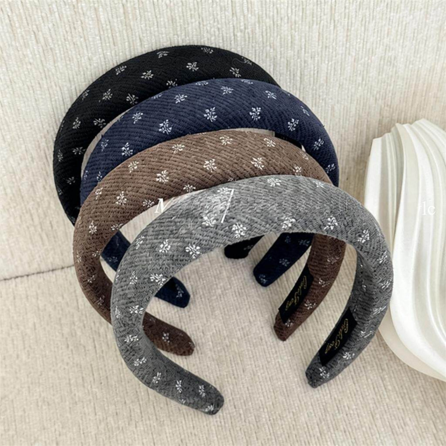 韩版复古小碎花绒面发箍
