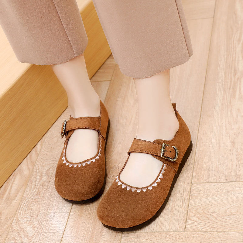 复古浅口玛丽珍鞋女鞋2026新款春季通勤百搭平底一脚蹬勃肯豆豆鞋,女鞋,玛丽珍鞋,淘宝优惠券,粉丝福利购,淘宝优惠卷