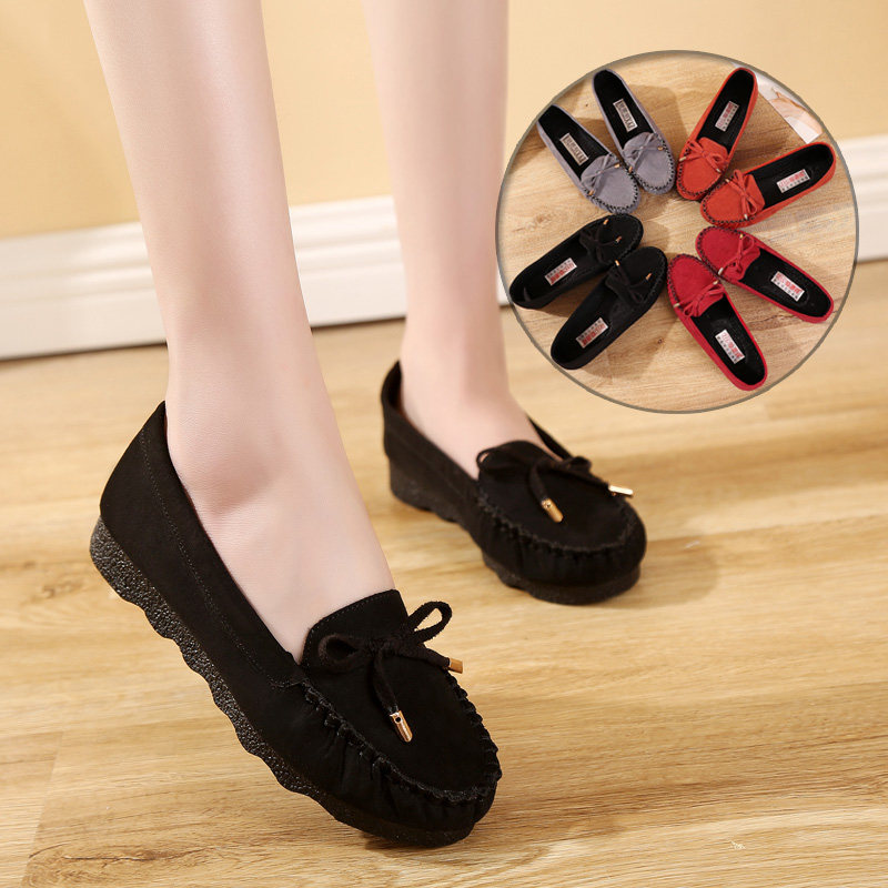 老北京布鞋女鞋豆豆鞋平底蝴蝶结单鞋百搭黑色工作鞋女休闲妈妈鞋,女鞋,传统布鞋,淘宝优惠券,粉丝福利购,淘宝优惠卷