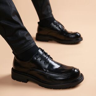 支持密文下单 英伦圆头皮鞋 头层牛皮新款 真皮百搭休闲商务男式